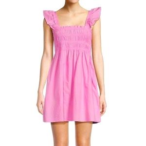 French Connection smocked pink dress— perfect for sorority rush or game days!